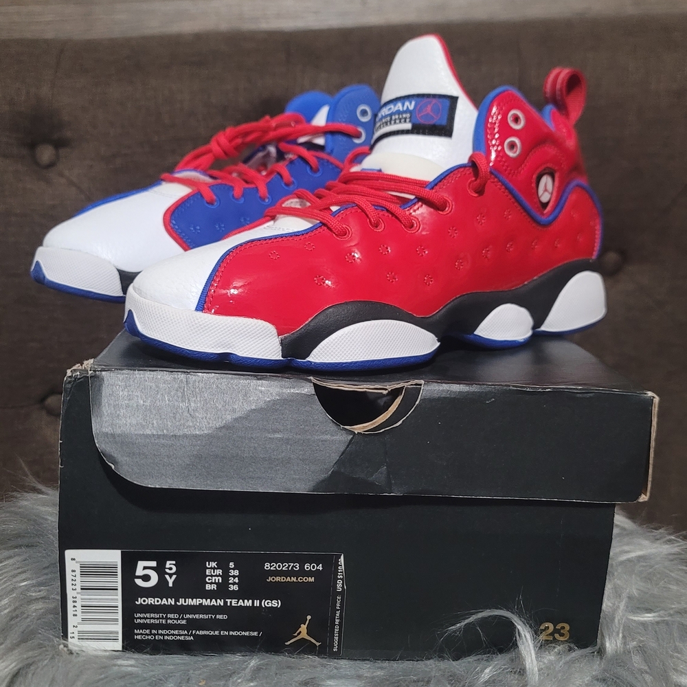 Jordan Jumpman Team II Red and Blue Athletic Shoes